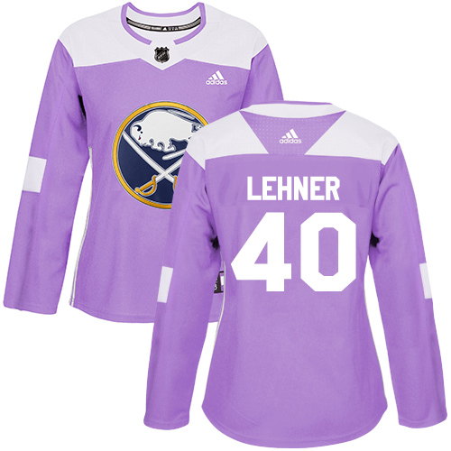 Adidas Sabres #40 Robin Lehner Purple Authentic Fights Cancer Women's Stitched NHL Jersey - Click Image to Close